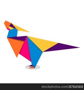Dinosaur origami. Abstract colorful vibrant dinosaur logo design. Animal origami. Vector illustration