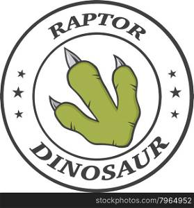 Dinosaur Paw With Claws Circle Logo Design With Text