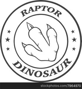 Dinosaur Paw With Claws Circle Logo Design With Text