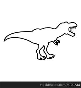 Dinosaur tyrannosaurus t rex icon black color vector illustration flat style outline