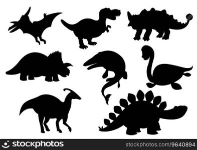 Dinosaurs and jurassic dino monsters icons Vector Image