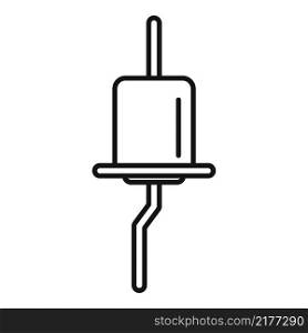 Diode icon outline vector. Led light. Semiconductor component. Diode icon outline vector. Led light