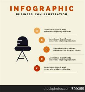 Diode, Led, Light Solid Icon Infographics 5 Steps Presentation Background