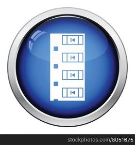 Diode smd component tape icon. Glossy button design. Vector illustration.