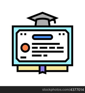 diploma education certificate color icon vector. diploma education certificate sign. isolated symbol illustration. diploma education certificate color icon vector illustration