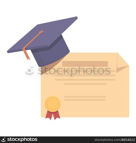 Diploma gift icon cartoon vector. Award document. Modern education. Diploma gift icon cartoon vector. Award document