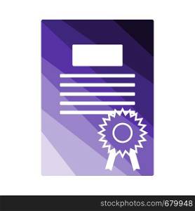 Diploma Icon. Flat Color Ladder Design. Vector Illustration.
