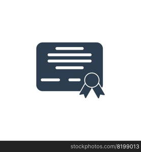 Diploma or certificate badge. Pictogram for websites, applications and digital design. Flat style