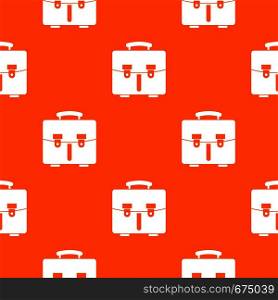 Diplomat bag pattern repeat seamless in orange color for any design. Vector geometric illustration. Diplomat bag pattern seamless