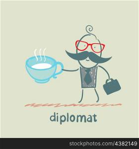 diplomat with a cup of tea