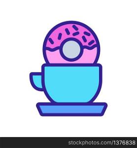 dipping donut in cup of tea icon vector. dipping donut in cup of tea sign. color symbol illustration. dipping donut in cup of tea icon vector outline illustration