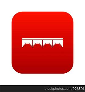 Direct bridge icon digital red for any design isolated on white vector illustration. Direct bridge icon digital red