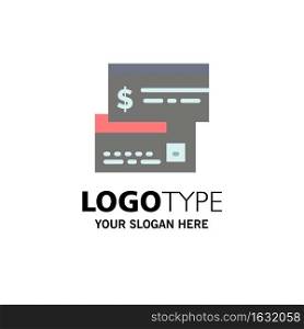 Direct Payment, Card, Credit, Debit, Direct Business Logo Template. Flat Color