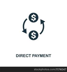 Direct Payment icon. Monochrome style design from fintech collection. UX and UI. Pixel perfect direct payment icon. For web design, apps, software, printing usage.. Direct Payment icon. Monochrome style design from fintech icon collection. UI and UX. Pixel perfect direct payment icon. For web design, apps, software, print usage.