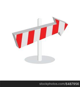 Direction Arrow Icon Sign Symbol Isolated on White. Direction arrow icon isolated on white background. New level at something. Going in the following stage at achieving something new. Choosing the right way. Moving forward. Vector illustration