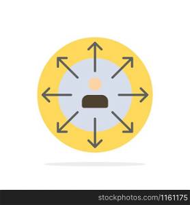 Direction, Arrows, Career, Employee, Human, Person, Ways Abstract Circle Background Flat color Icon