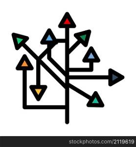 Direction Arrows Icon. Editable Bold Outline With Color Fill Design. Vector Illustration.