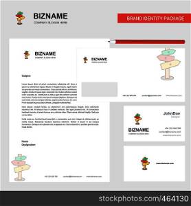 Direction board Business Letterhead, Envelope and visiting Card Design vector template