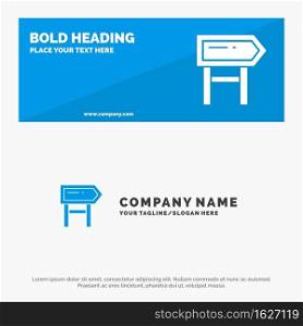 Direction, Board, Location, Motivation SOlid Icon Website Banner and Business Logo Template