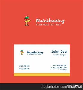 Direction board logo Design with business card template. Elegant corporate identity. - Vector