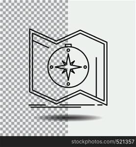 Direction, explore, map, navigate, navigation Line Icon on Transparent Background. Black Icon Vector Illustration. Vector EPS10 Abstract Template background