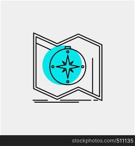 Direction, explore, map, navigate, navigation Line Icon. Vector EPS10 Abstract Template background