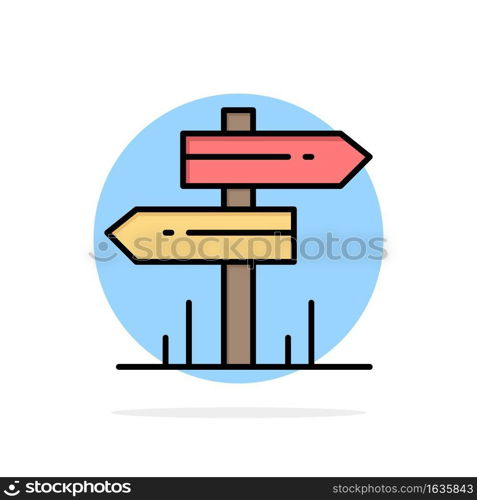 Direction, Hotel, Motel, Room Abstract Circle Background Flat color Icon