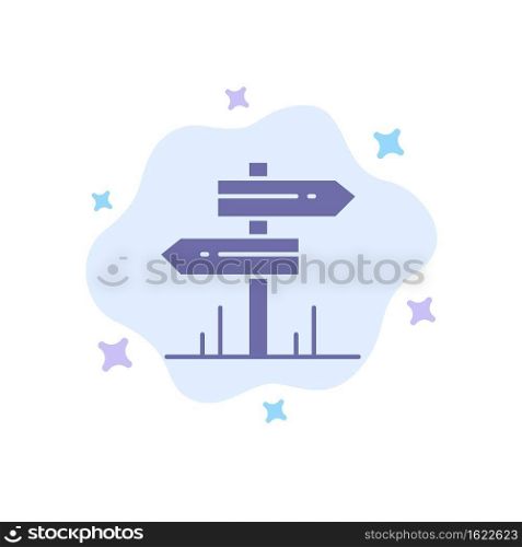 Direction, Hotel, Motel, Room Blue Icon on Abstract Cloud Background