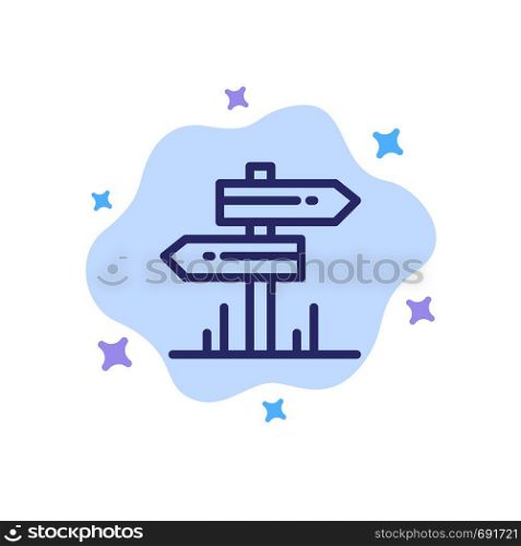 Direction, Hotel, Motel, Room Blue Icon on Abstract Cloud Background