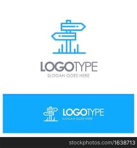 Direction, Hotel, Motel, Room Blue Logo Line Style