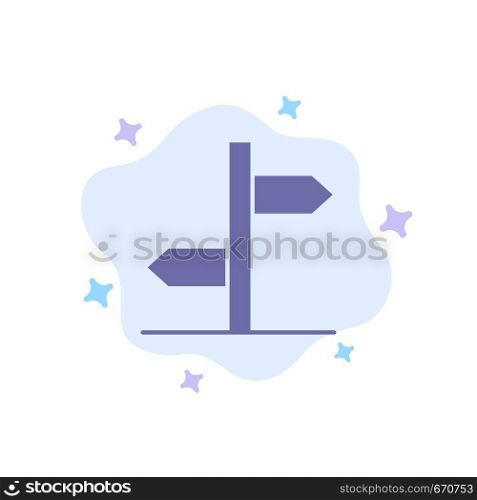 Direction, Logistic, Board, Sign Blue Icon on Abstract Cloud Background