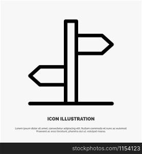 Direction, Logistic, Board, Sign Line Icon Vector