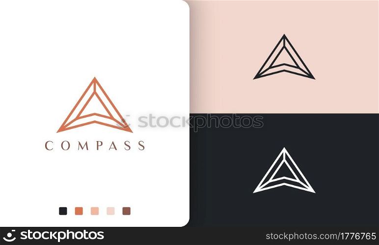 direction or compass logo vector design with simple and modern style