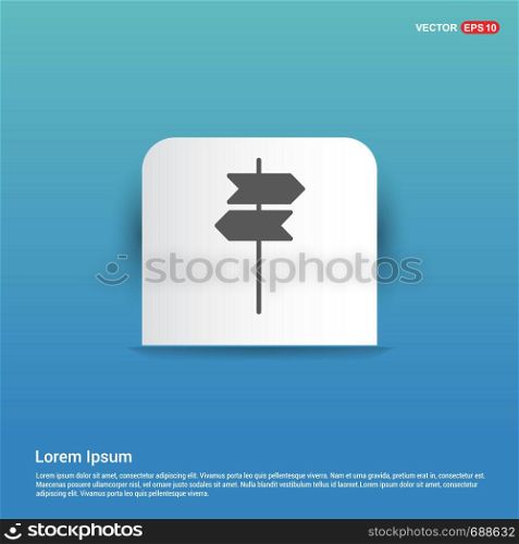 Direction signboard icon - Blue Sticker button
