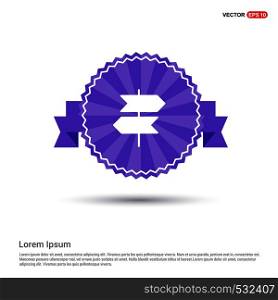Direction signboard icon - Purple Ribbon banner