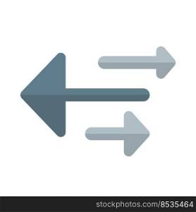 Direction to left to White arrows isolated on a white background