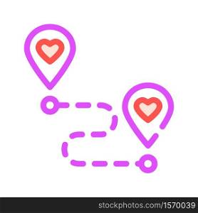 direction to love color icon vector. direction to love sign. isolated symbol illustration. direction to love color icon vector illustration