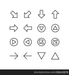 Directional arrows and navigation set of icons