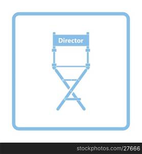 Director chair icon. Blue frame design. Vector illustration.