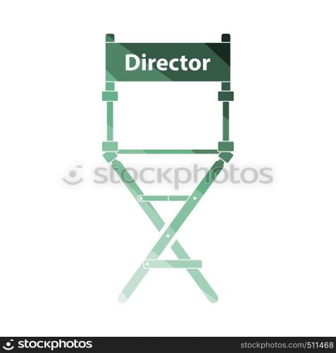 Director chair icon. Flat color design. Vector illustration.