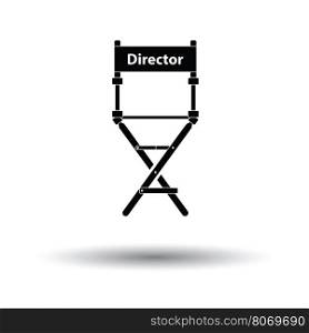 Director chair icon. White background with shadow design. Vector illustration.