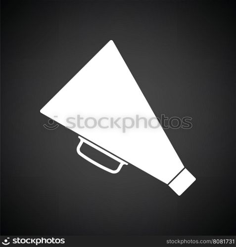 Director megaphone icon. Black background with white. Vector illustration.