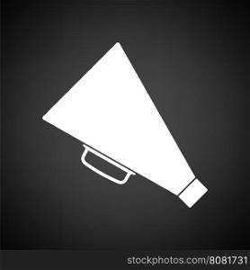 Director megaphone icon. Black background with white. Vector illustration.