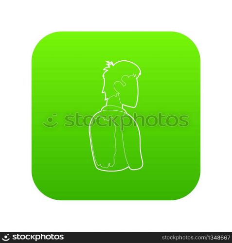 Dirty back of a boy joke icon green vector isolated on white background. Dirty back of a boy joke icon green vector
