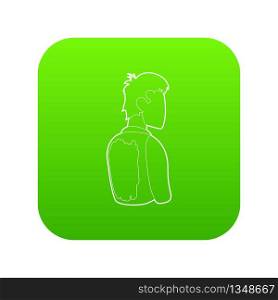 Dirty back of a boy joke icon green vector isolated on white background. Dirty back of a boy joke icon green vector
