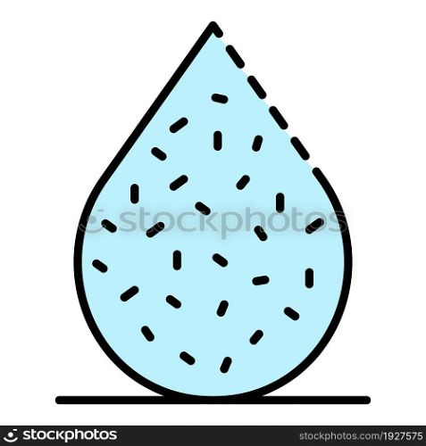 Dirty drop water icon. Outline dirty drop water vector icon color flat isolated. Dirty drop water icon color outline vector