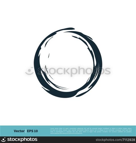 Dirty Grunge Circle Brushed Icon Vector logo Template Illustration Design. Vector EPS 10.