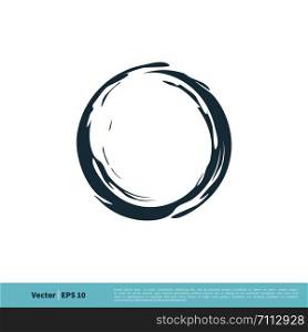 Dirty Grunge Circle Brushed Icon Vector logo Template Illustration Design. Vector EPS 10.