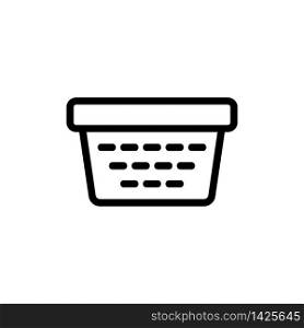 dirty laundry basket icon vector. dirty laundry basket sign. isolated contour symbol illustration. dirty laundry basket icon vector outline illustration