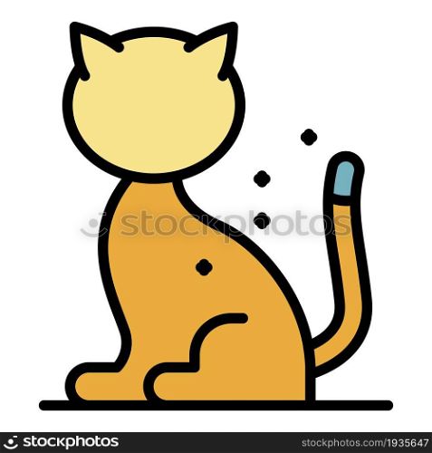 Dirty mite cat icon. Outline dirty mite cat vector icon color flat isolated. Dirty mite cat icon color outline vector
